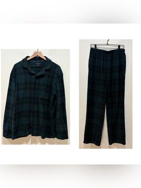 Skims Green & Black Plaid Flannel Pajama Set - Pants & Shirt - Men’s Size Small